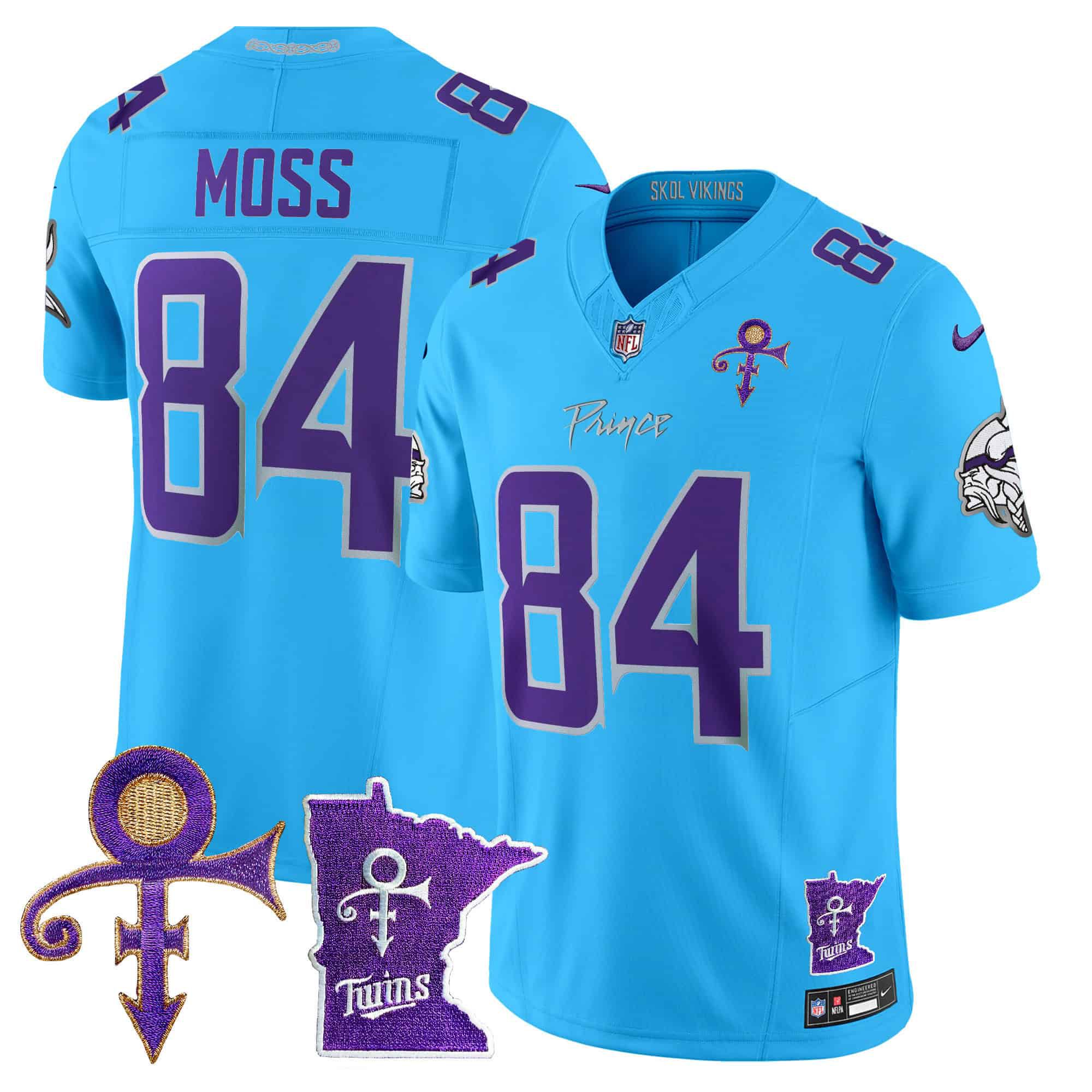 Men Minnesota Vikings #84 Moss Light Blue 2024 Nike Prince Vapor Limited NFL Jersey->indianapolis colts->NFL Jersey